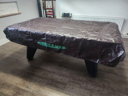 Brown leatherette pool table - leatherette,